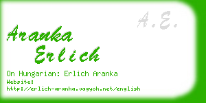 aranka erlich business card